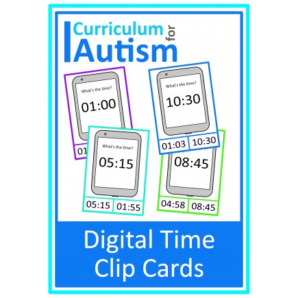 Telling The Time On Digital Clocks clip cards